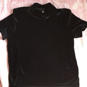 Madewell Black Velvet Short Sleeve Tee S